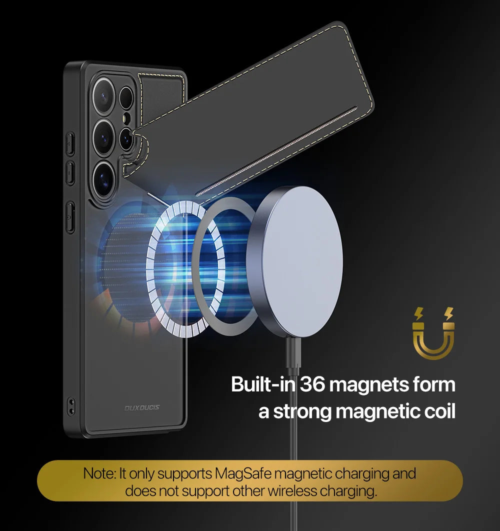 DUX DUCIS Magnetic Case For Samsung Galaxy S25 Ultra, Samsung S25 Plus, Samsung S25, Case Phone Stand Wallet 3in1