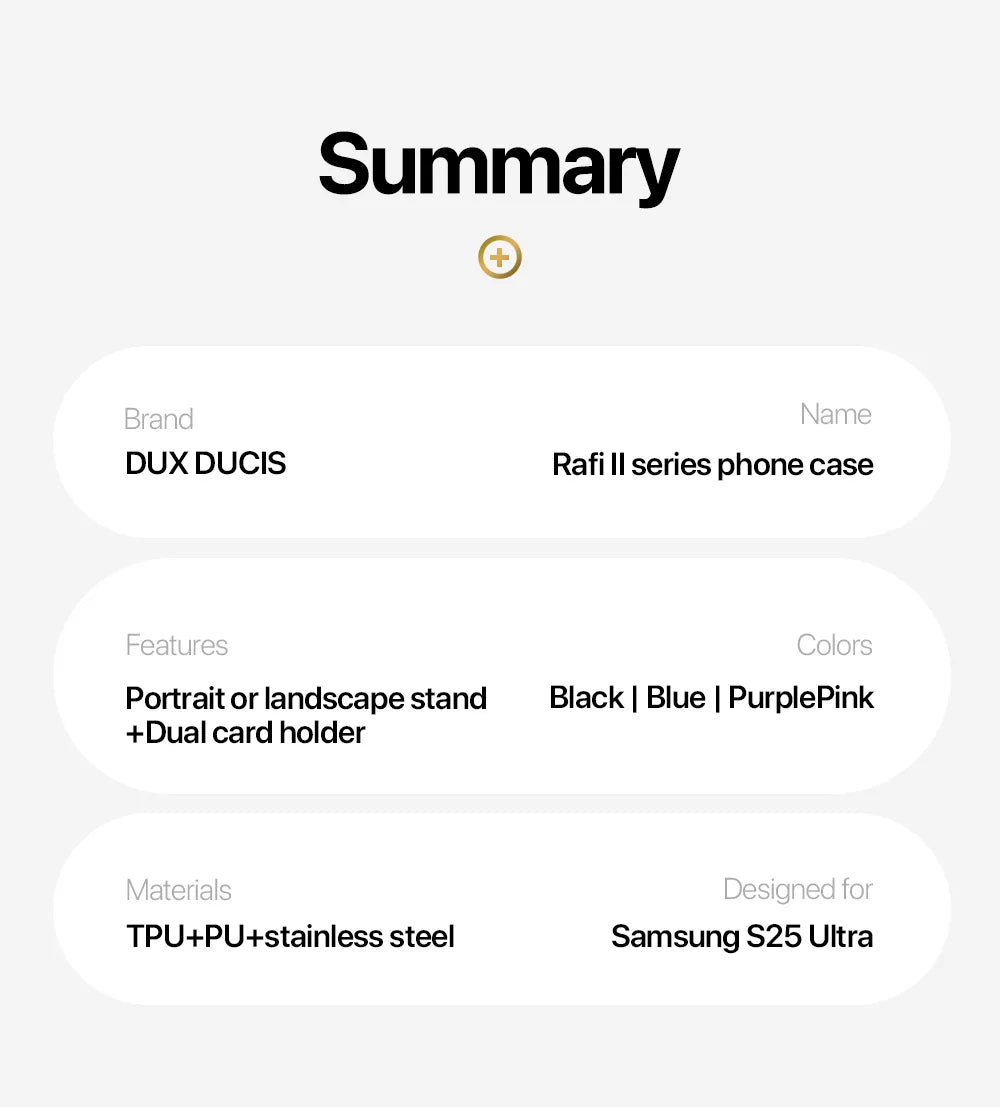 DUX DUCIS Magnetic Case For Samsung Galaxy S25 Ultra, Samsung S25 Plus, Samsung S25, Case Phone Stand Wallet 3in1