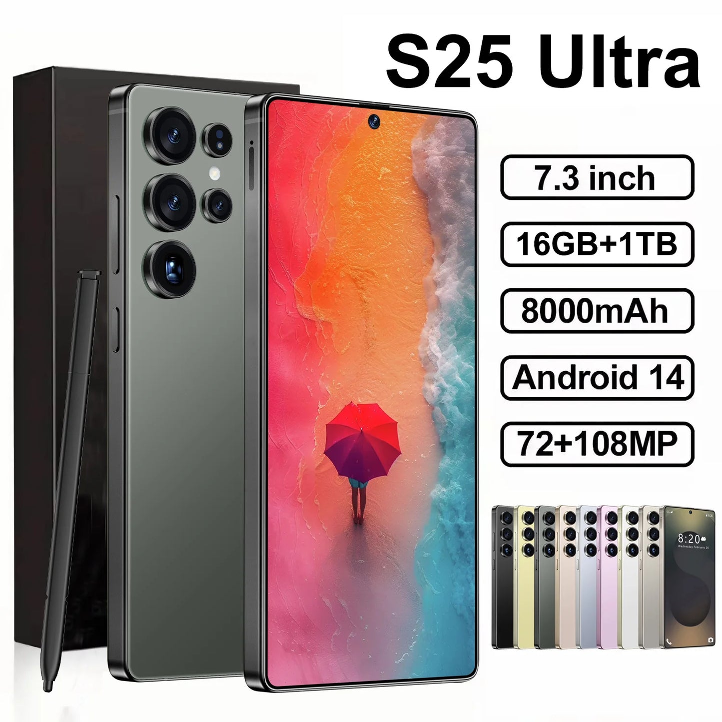 High Configuration 2025 New S25 Ultra Mobile Phones 6.9 Inch 16+512GB 4G 5G Dual Sim BigScreen Android 15 Smartphones Cellphones