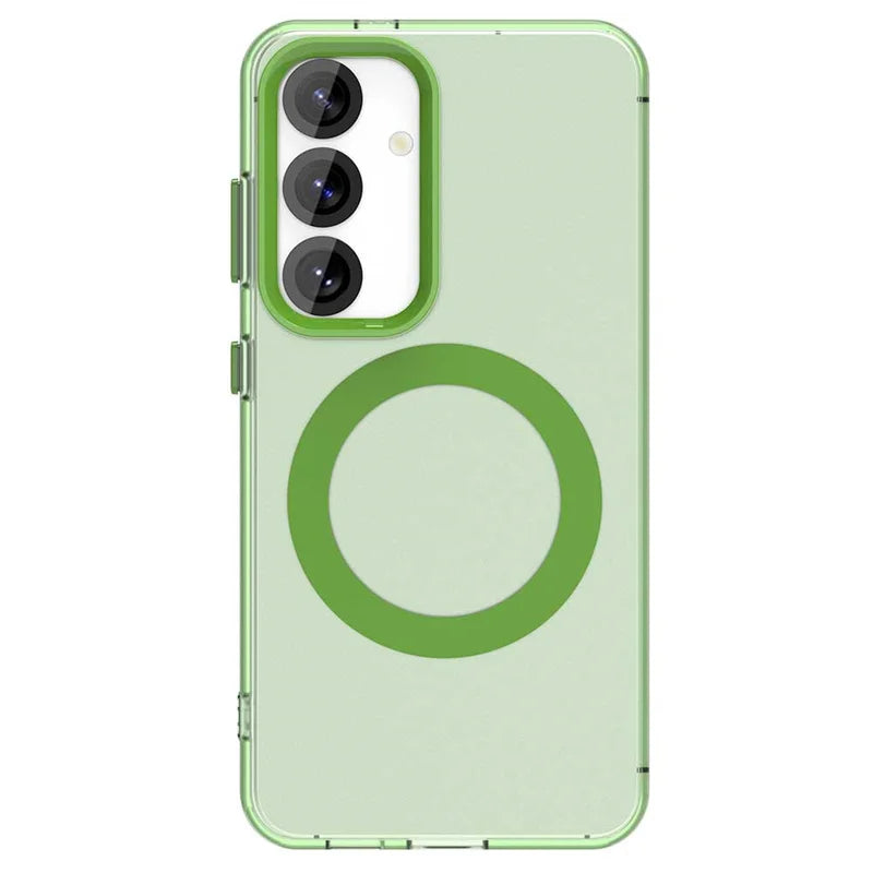 For Samsung A55 Case Cover Samsung Galaxy A55 Capa Transparent Annular Magnetic Matte Clear Wireless Charging Fundas Samsung A55