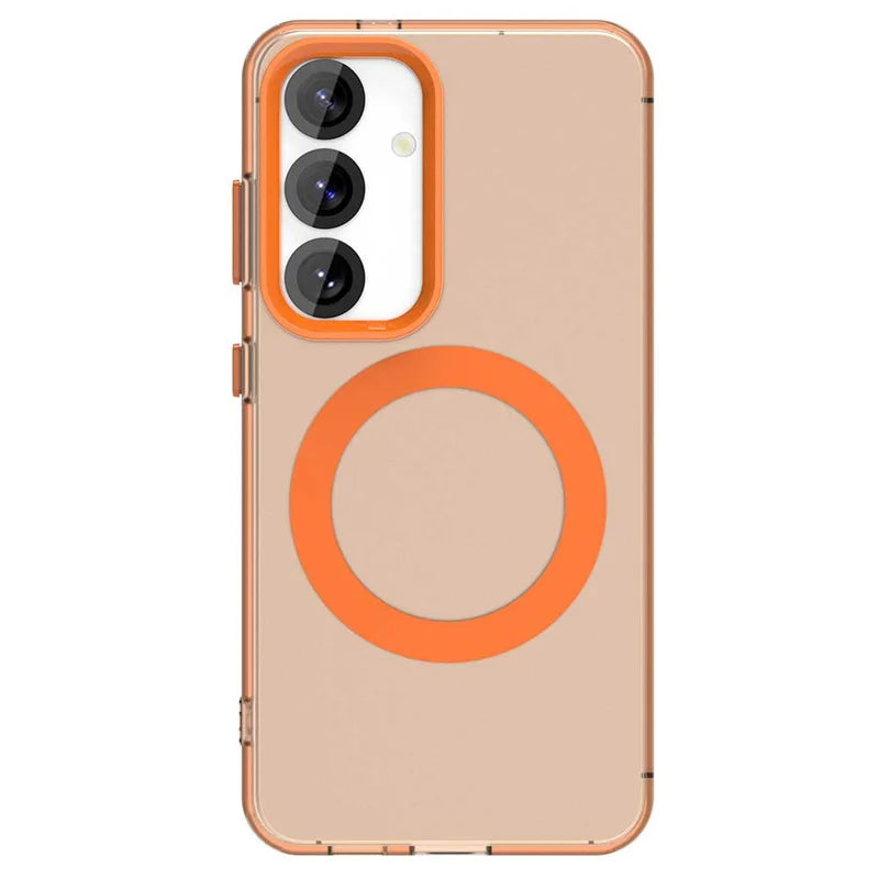 For Samsung A55 Case Cover Samsung Galaxy A55 Capa Transparent Annular Magnetic Matte Clear Wireless Charging Fundas Samsung A55