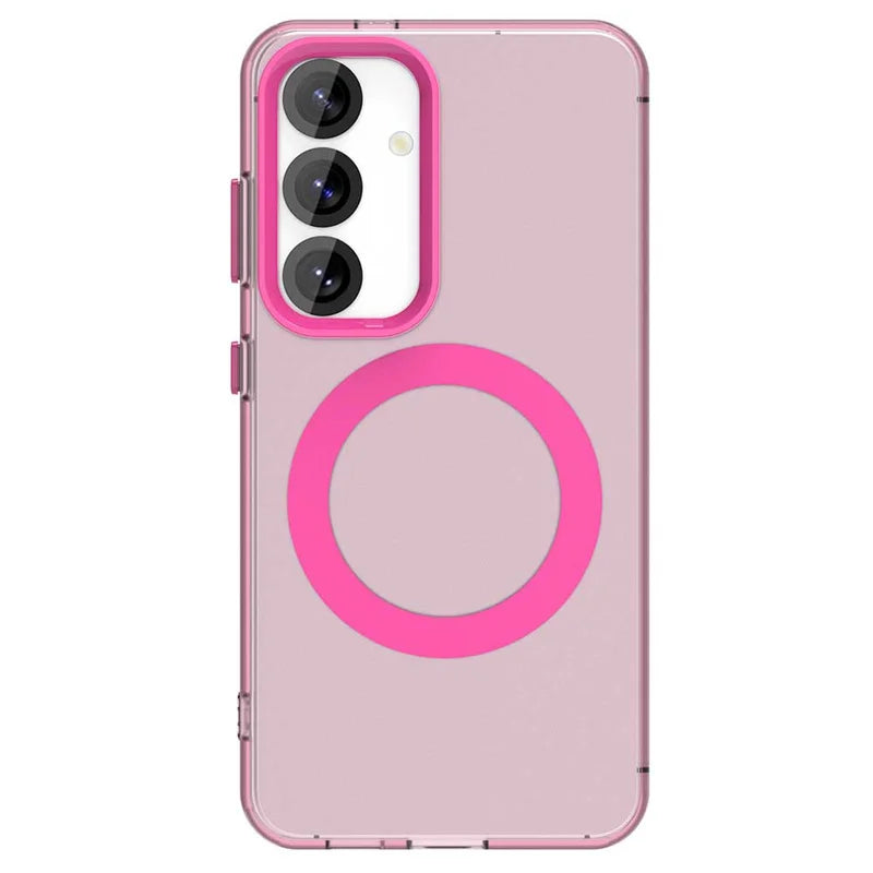 For Samsung A55 Case Cover Samsung Galaxy A55 Capa Transparent Annular Magnetic Matte Clear Wireless Charging Fundas Samsung A55
